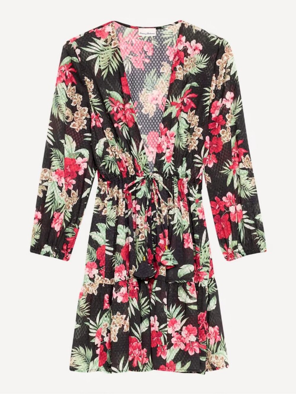 Tommy Bahama NWT Womens Sz S Lily Cat Tropical Floral Open Beach Tunic Coverup